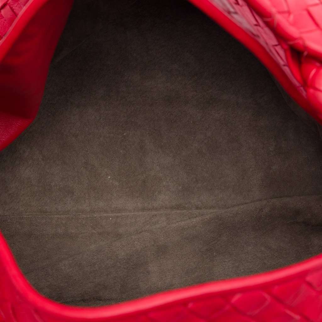 Bottega Veneta Nappa Intrecciato Shoulder Bag Red Leather Very good - Model View