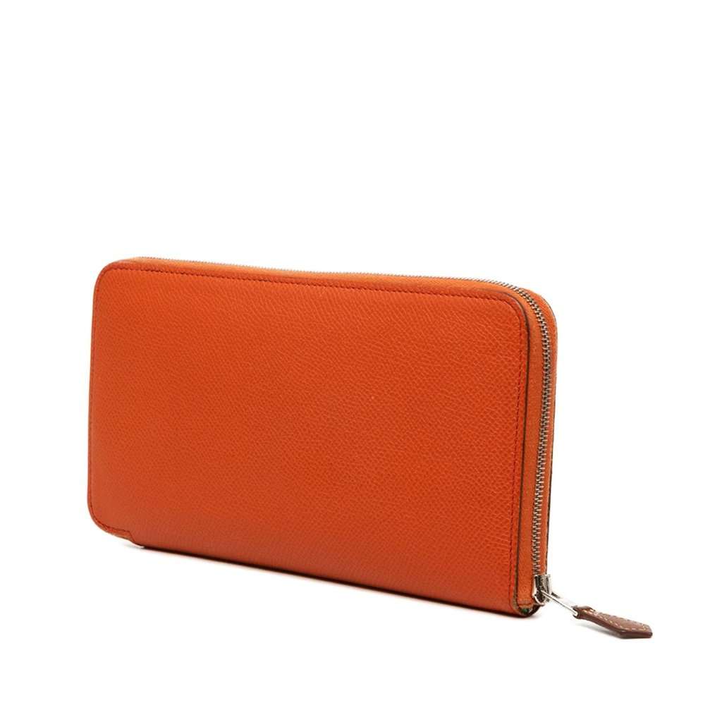 Hermès Epsom Silk In Classique Long Wallet Orange Leather Very good condition - Back View