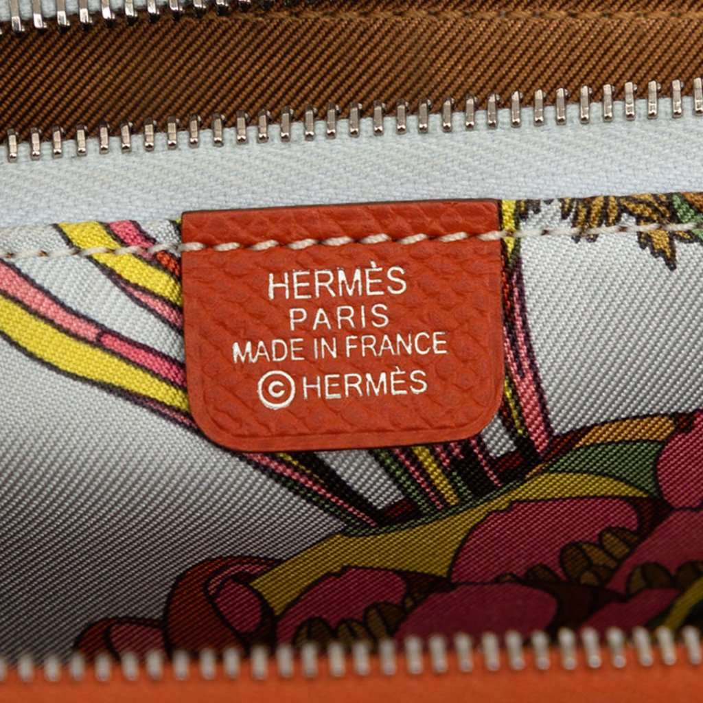 Hermès Epsom Silk In Classique Long Wallet Orange Leather Very good condition - Box View