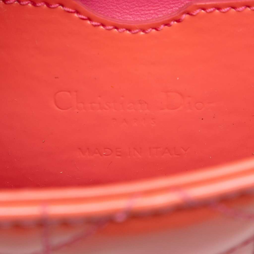 Dior Micro Patent Cannage Lady Dior Pink Leather Very good condition - Box View