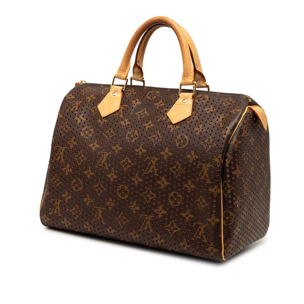 Louis Vuitton Monogram Perforated Speedy 30 Brown Very good condition - Back View
