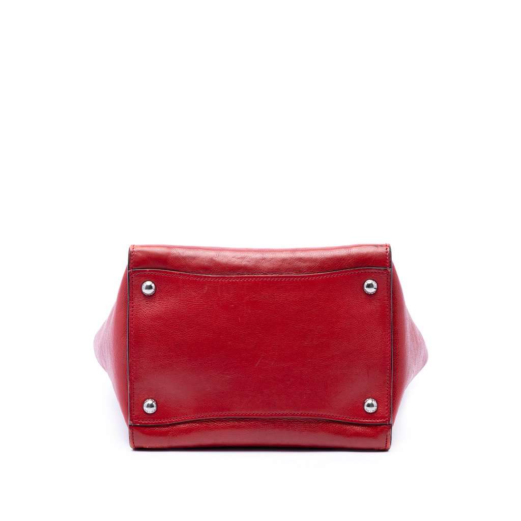 Prada Glace Calf Twin Pocket Satchel Red Leather Very good - Inside View