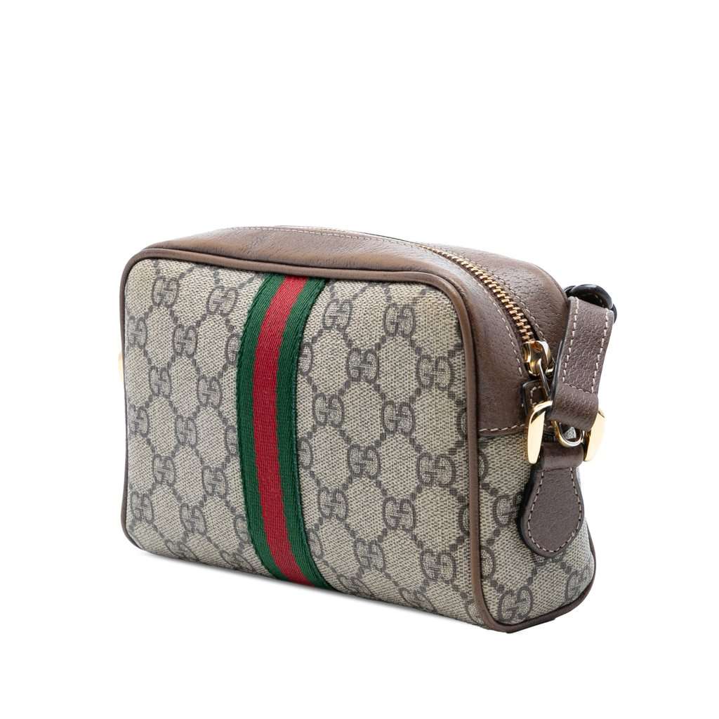Gucci Mini GG Supreme Web Ophidia Crossbody Beige Very good - Back View