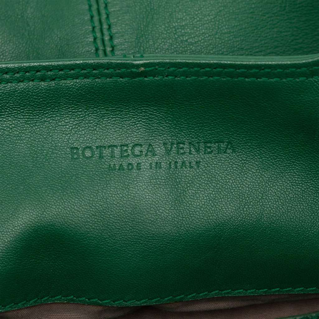 Bottega Veneta Intrecciato Trimmed Leather Regent Tote Green Leather Very good - Box View
