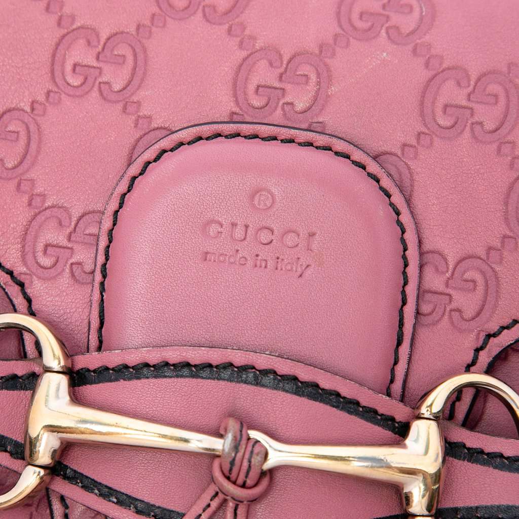 Gucci Medium Guccissima Emily Shoulder Bag Pink Leather Very good - Box View