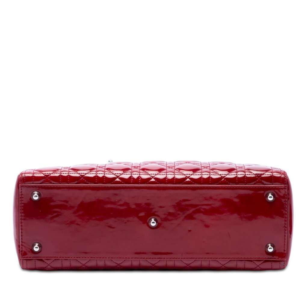 Dior Large Patent Cannage Lady Dior Red Leather Very good condition - Inside View