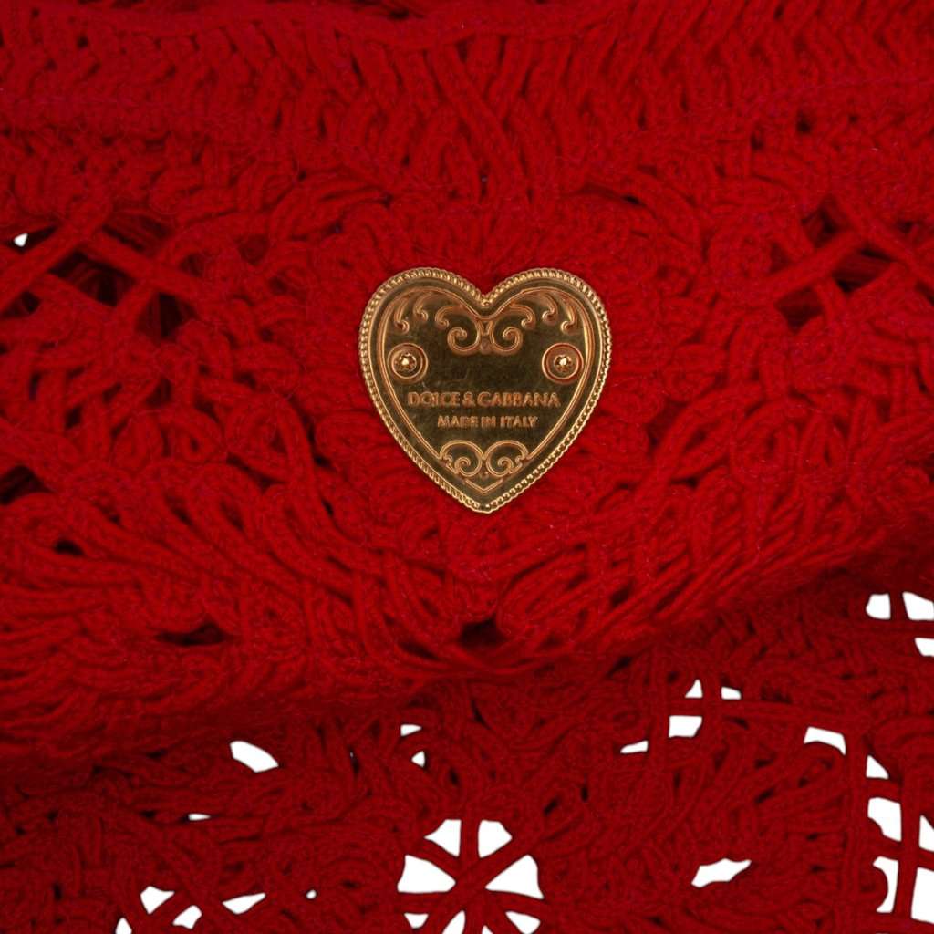 Dolce & Gabbana Large Cordonetto Lace Beatrice Shopper Tote Red Very good - Box View