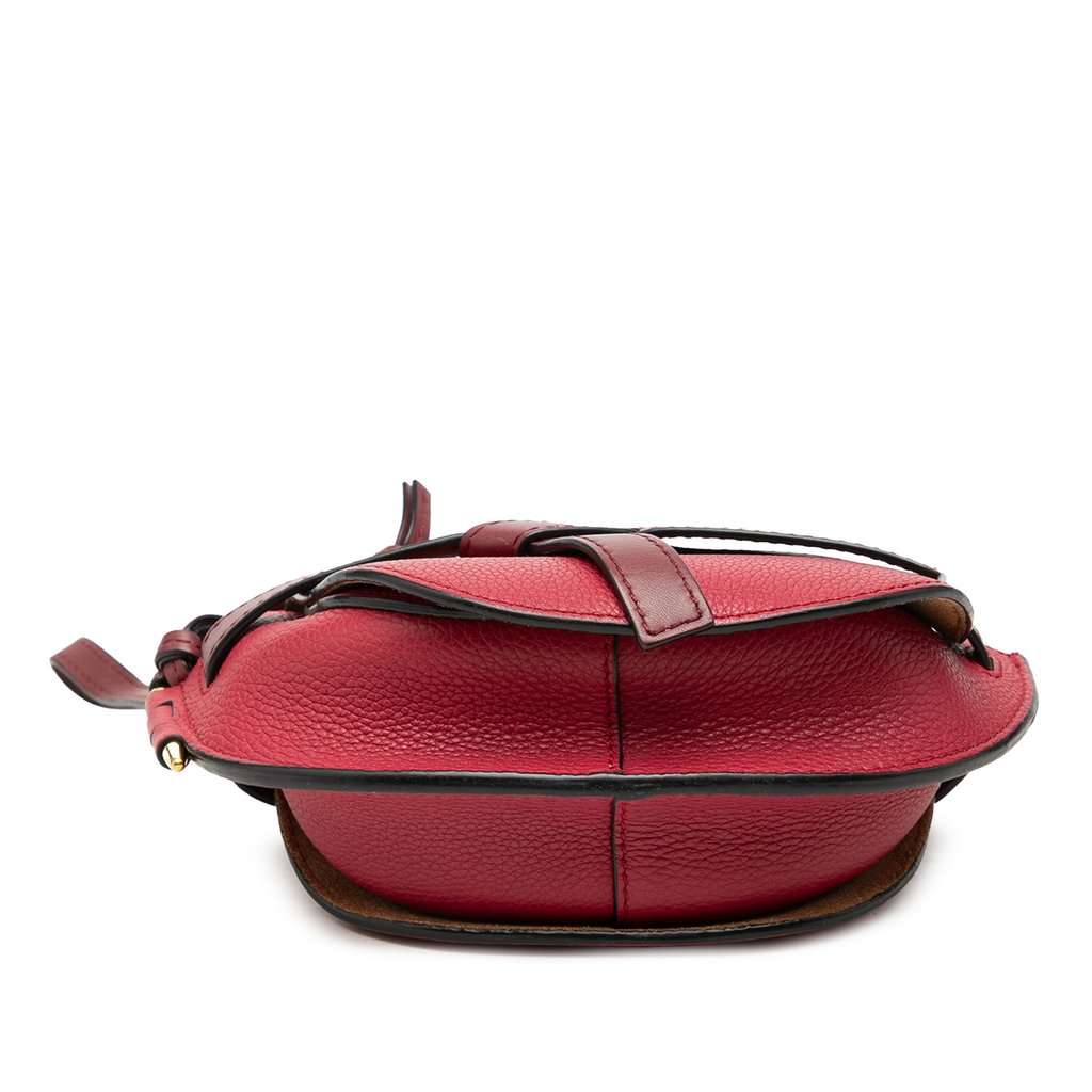 LOEWE Mini Bicolor Grained Calfskin Gate Crossbody Red Leather Very good - Inside View