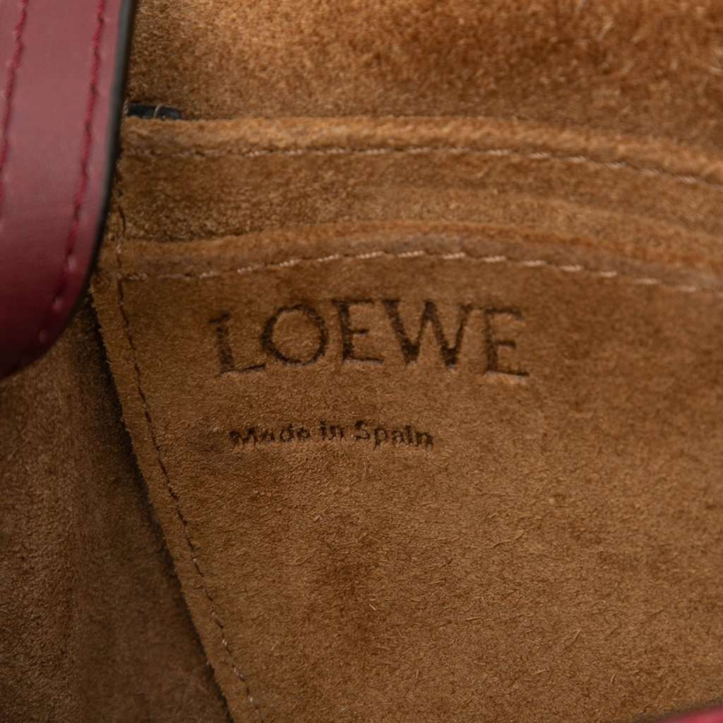 LOEWE Mini Bicolor Grained Calfskin Gate Crossbody Red Leather Very good - Box View