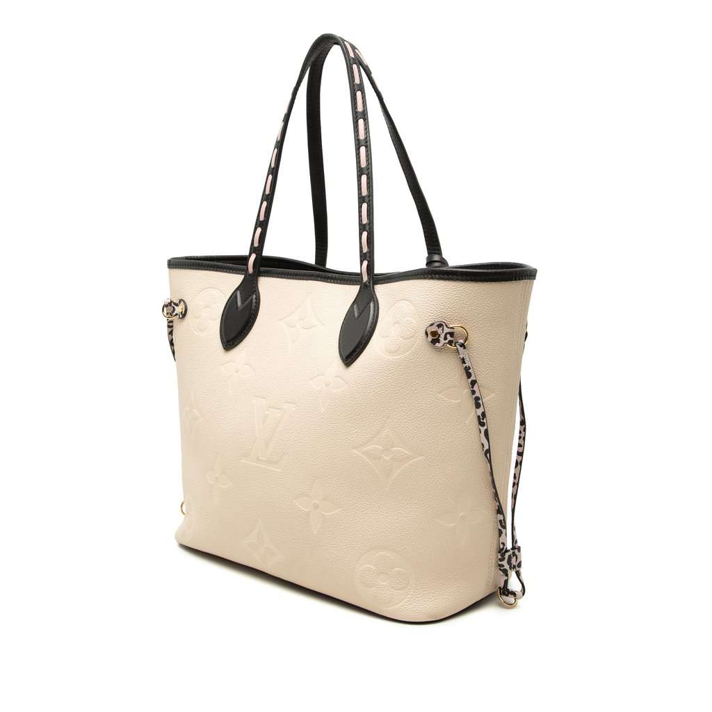 Louis Vuitton Monogram Empreinte Wild At Heart Neverfull MM White Leather Very good condition - Back View