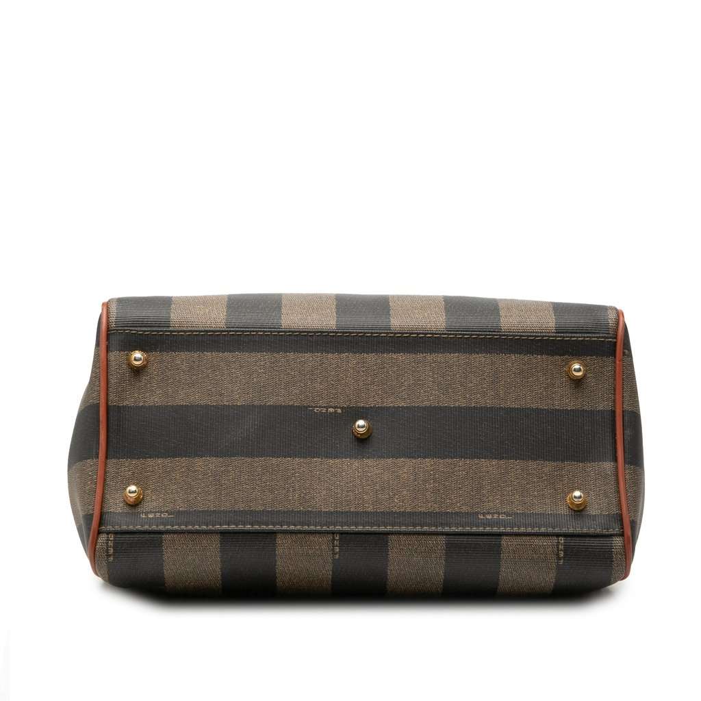 Fendi Pequin Coated Canvas Boston Bag Brown Very good - Inside View