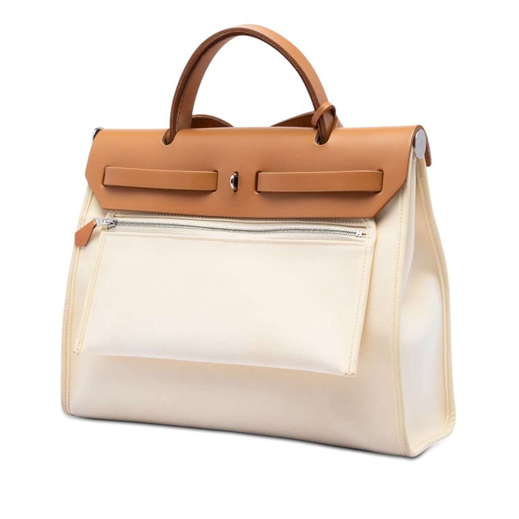 Hermès Toile Herbag Zip 31 Beige Very good condition - Back View