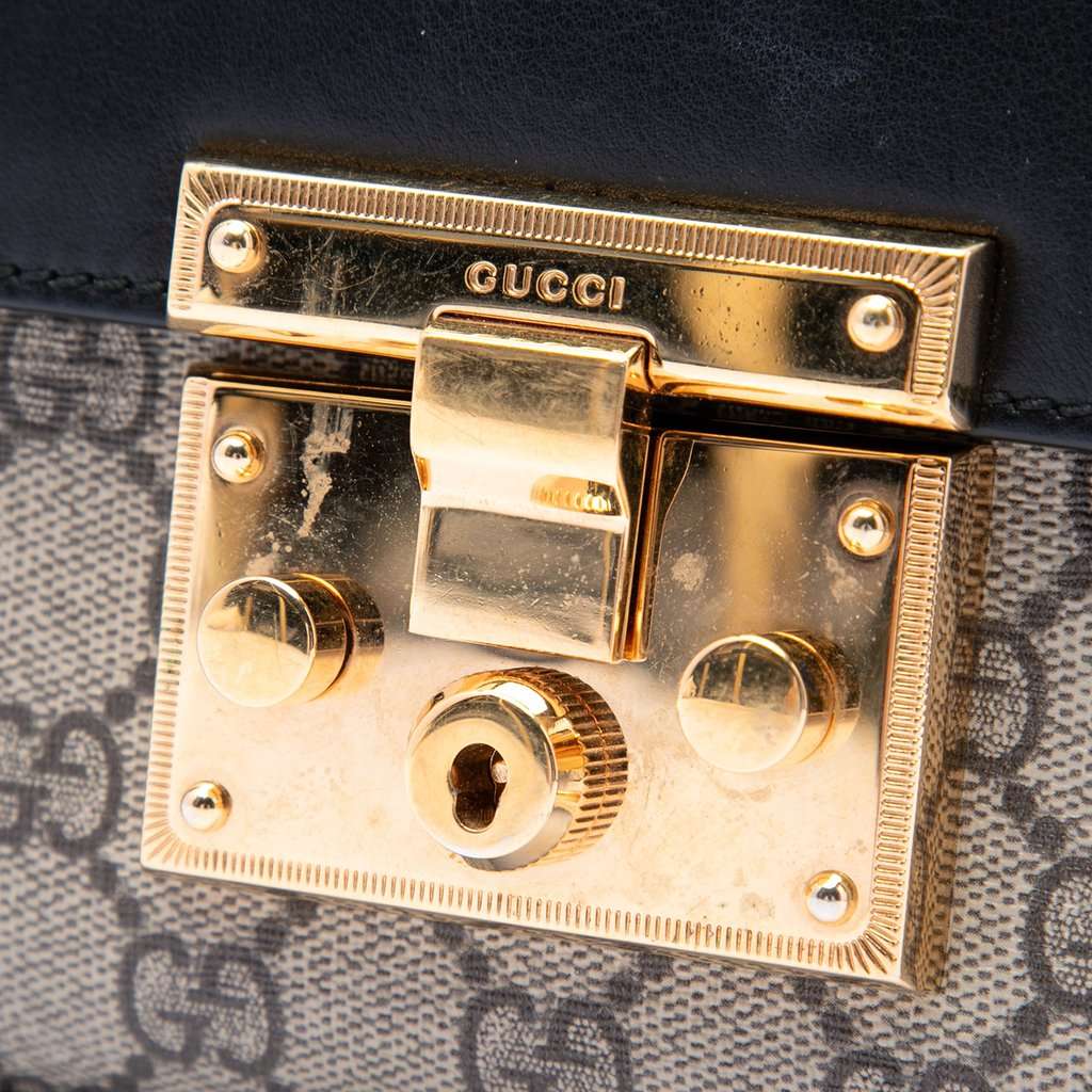 Gucci Small GG Supreme Padlock Crossbody Beige Very good - Box View