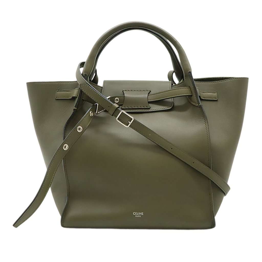 Celine Small Smooth Calfskin Big Bag Green Leather Very good condition - Front View