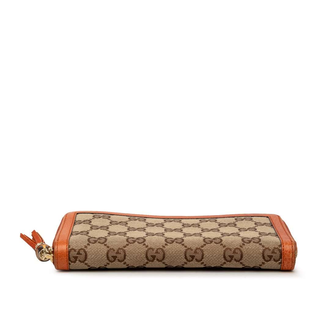 Gucci GG Canvas Bamboo Tassel Zip Around Long Wallet Beige Very good condition - Inside View