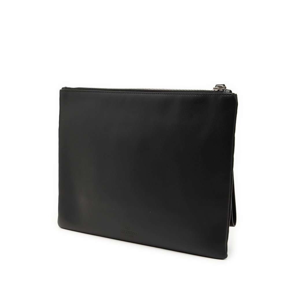 Valentino Leather VLTN Clutch Black Leather Very good - Back View