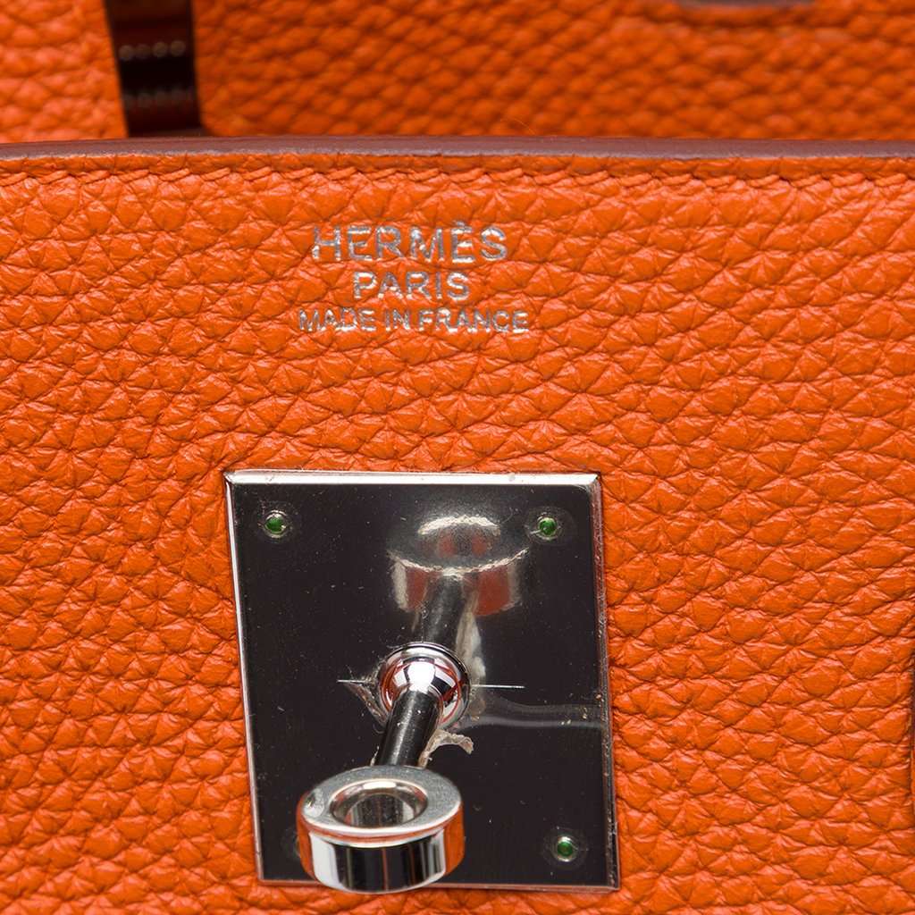 Hermès Clemence Birkin Retourne 30 Orange Leather Very good - Box View