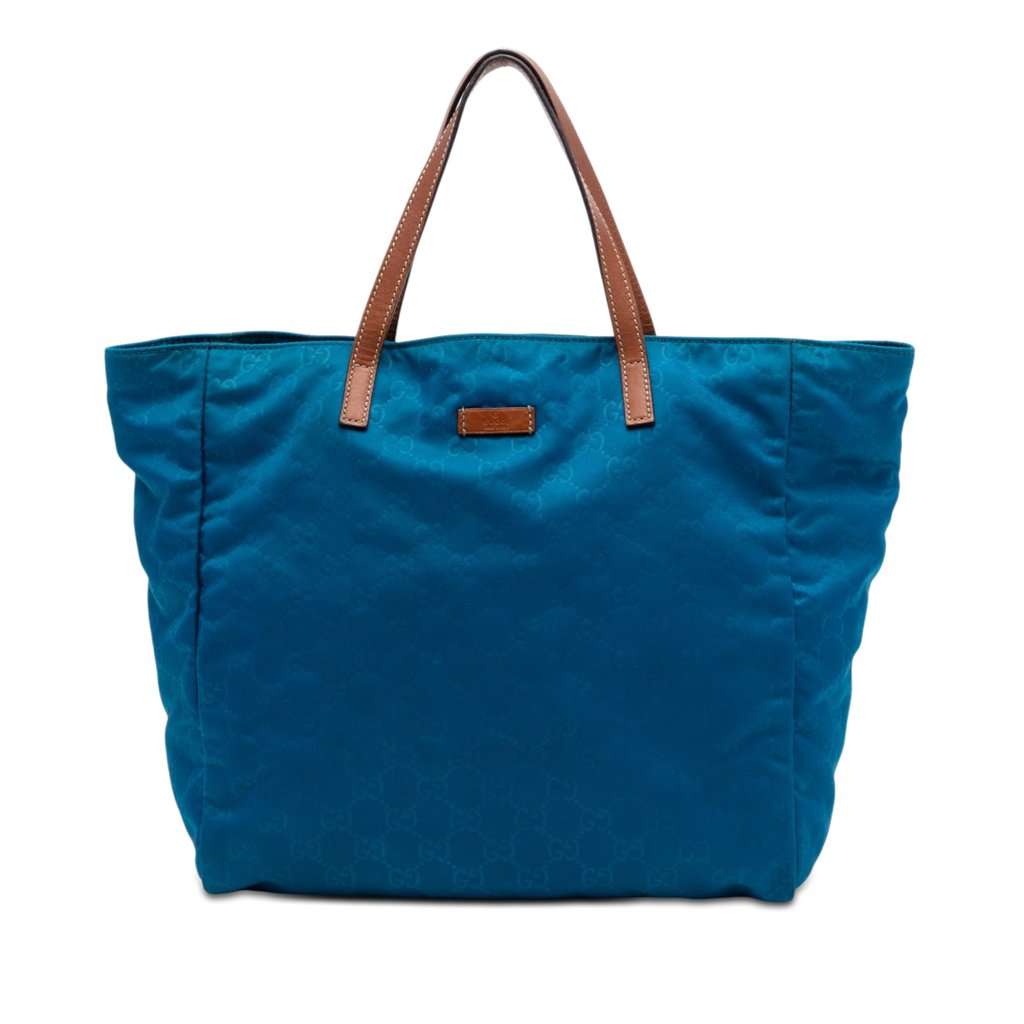 Gucci GG Nylon Tote Blue Very good condition - Front View