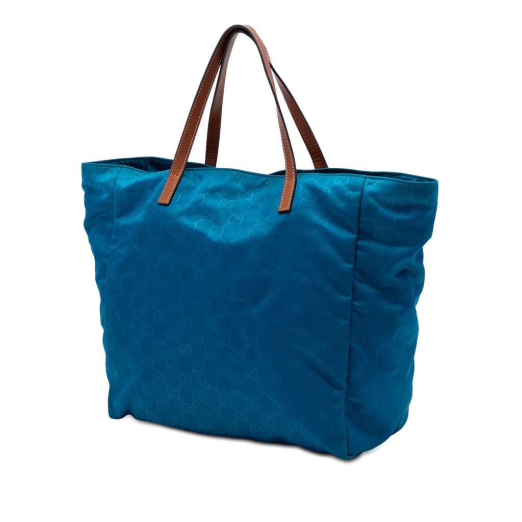 Gucci GG Nylon Tote Blue Very good condition - Back View