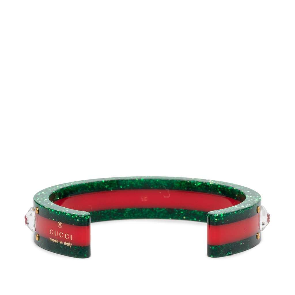 Gucci Resin and Strass Web Bee Cuff Bracelet Red Plastic Very good condition - Inside View