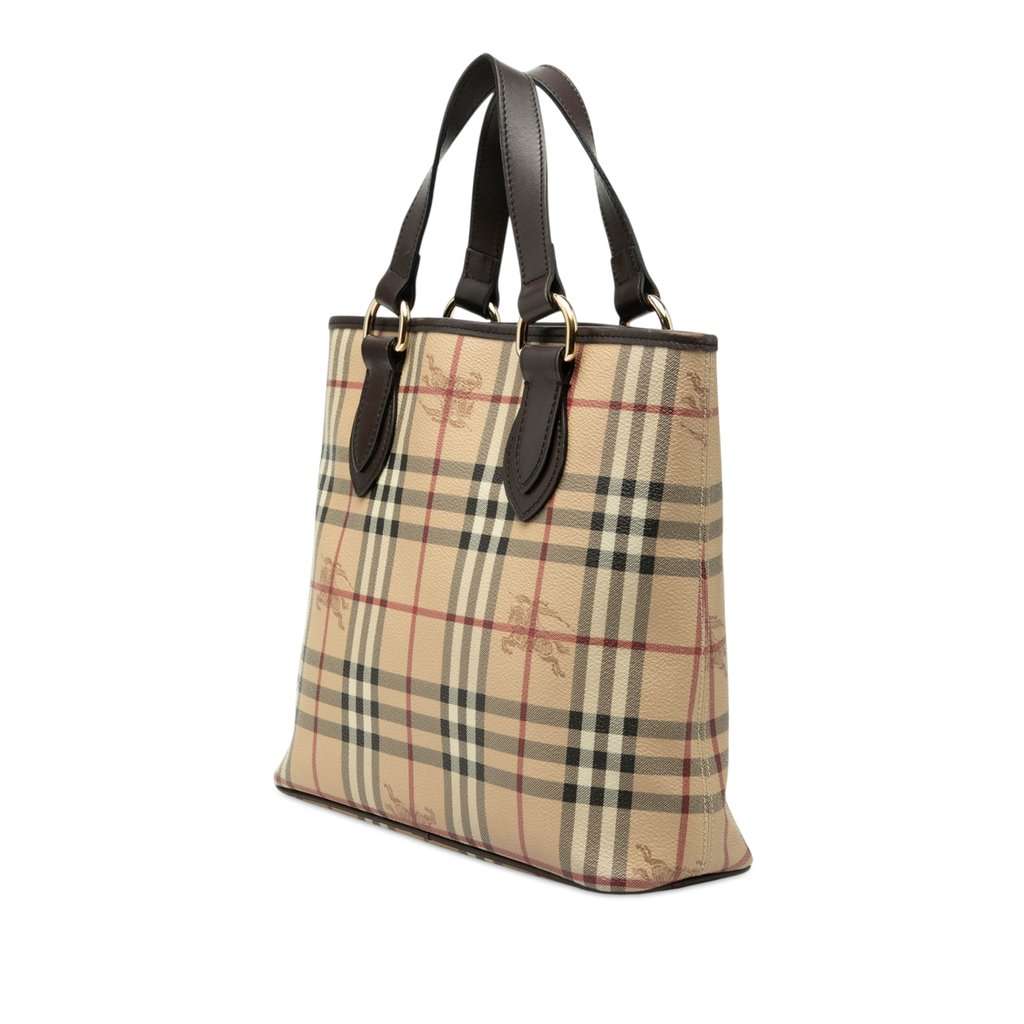 Burberry Haymarket Check Coated Canvas Tote Beige Very good condition - Back View