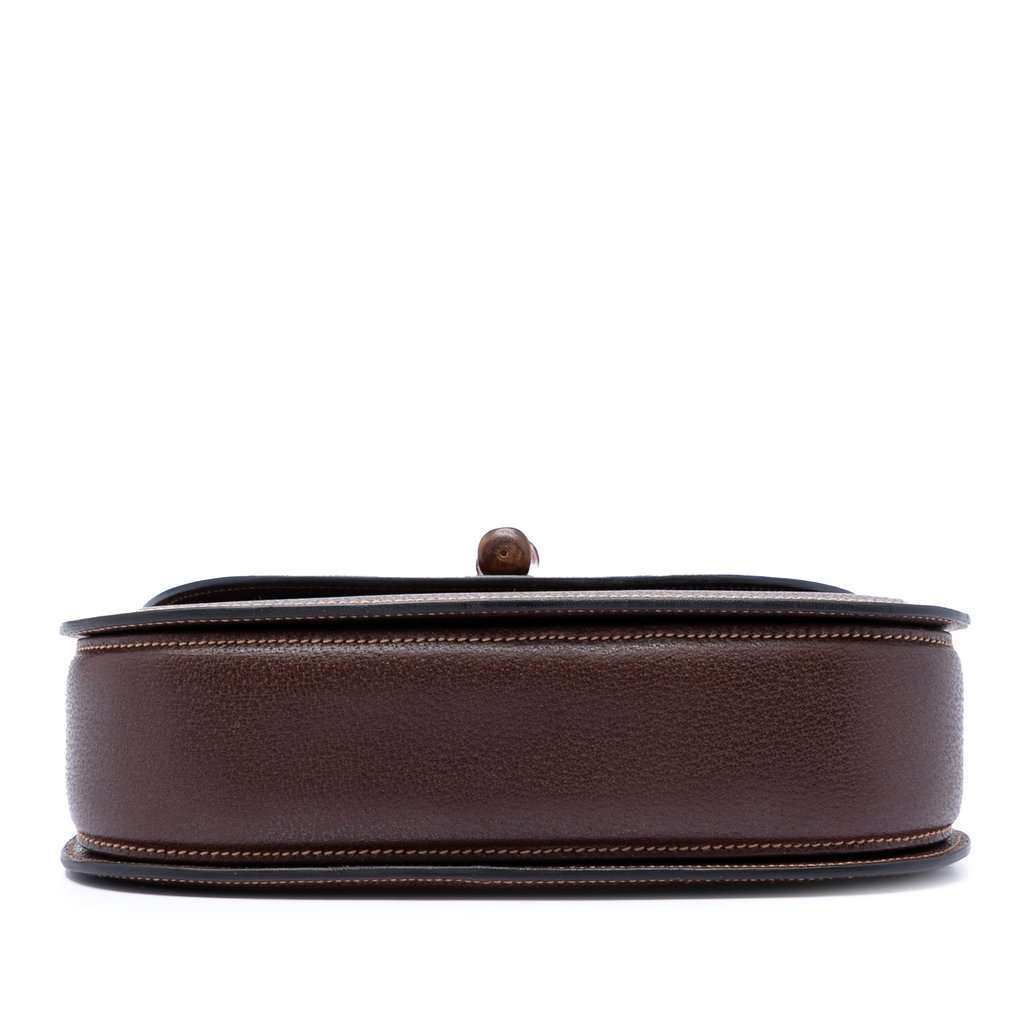 Gucci Medium Calfskin Bamboo Top Handle Bag Brown Leather Very good condition - Inside View
