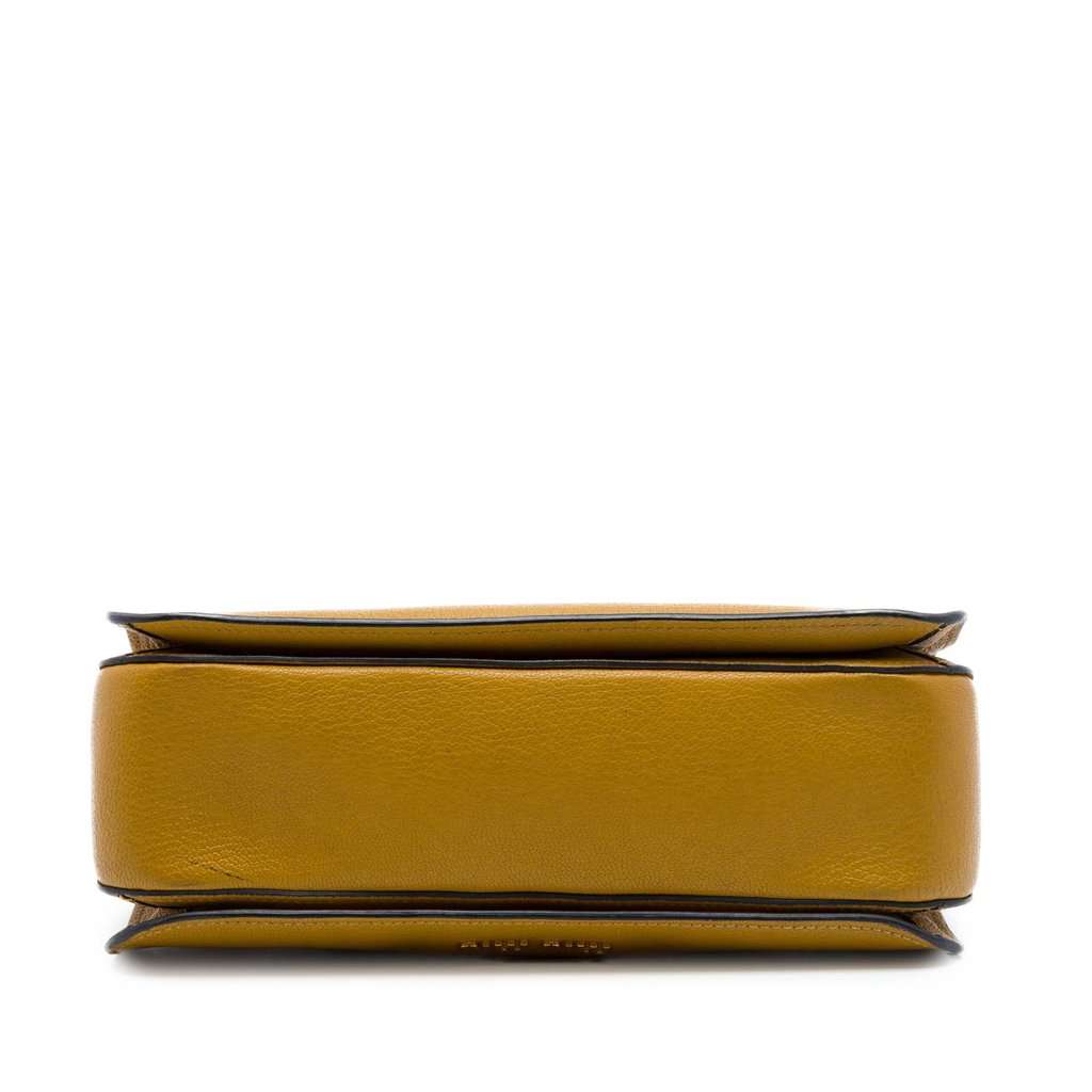 Miu Miu Goatskin Madras Satchel Yellow Leather Very good - Inside View