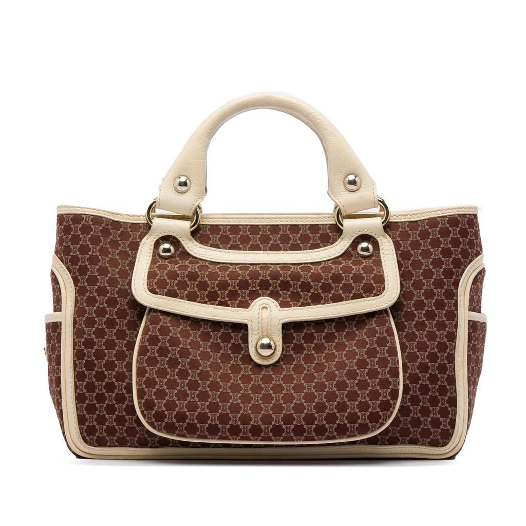 Celine Macadam Canvas Boogie Handbag Brown Very good condition - Front View