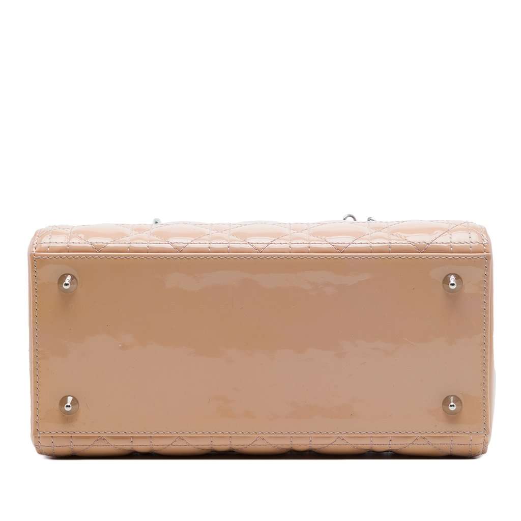 Dior Medium Patent Cannage Lady Dior Brown Leather Very good condition - Inside View