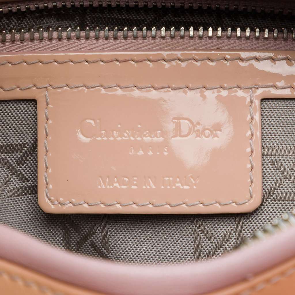 Dior Medium Patent Cannage Lady Dior Brown Leather Very good condition - Box View