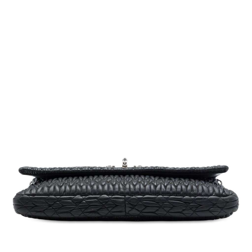 Miu Miu Matelasse Nappa Crystal Chain Satchel Black Leather Very good - Inside View