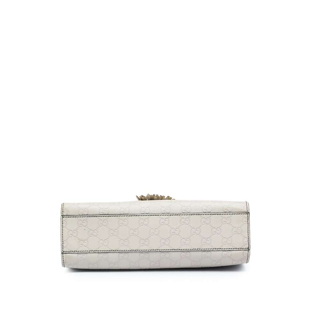 Gucci Medium Guccissima Emily Shoulder Bag White Leather Very good - Inside View