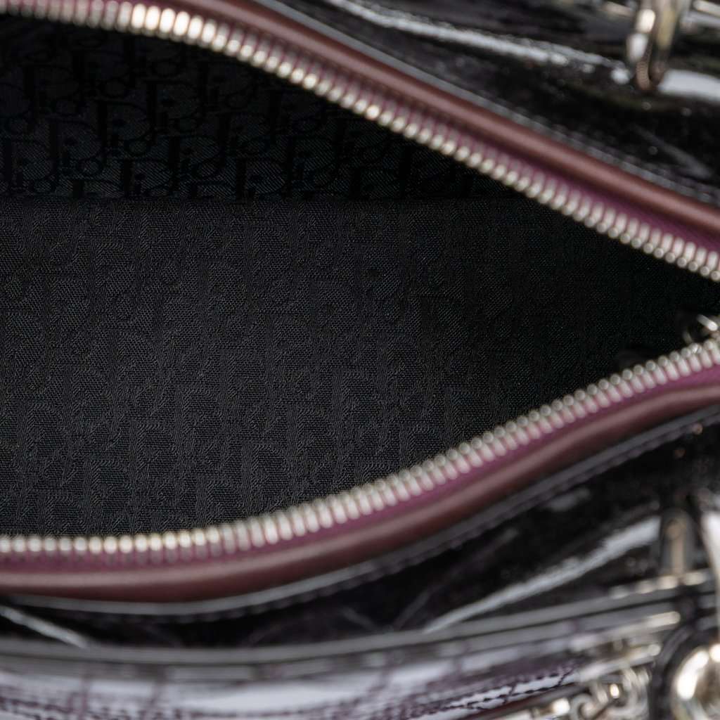 Dior Medium Patent Cannage Stitched Lady Dior Purple Leather Very good condition - Model View