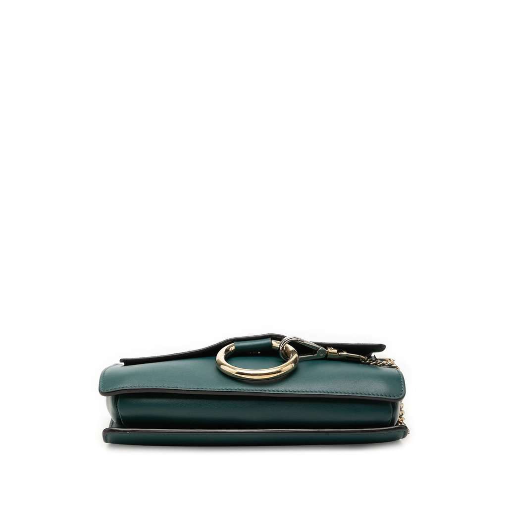 Chloé Small Suede and Calfskin Faye Crossbody Green Leather Very good condition - Inside View