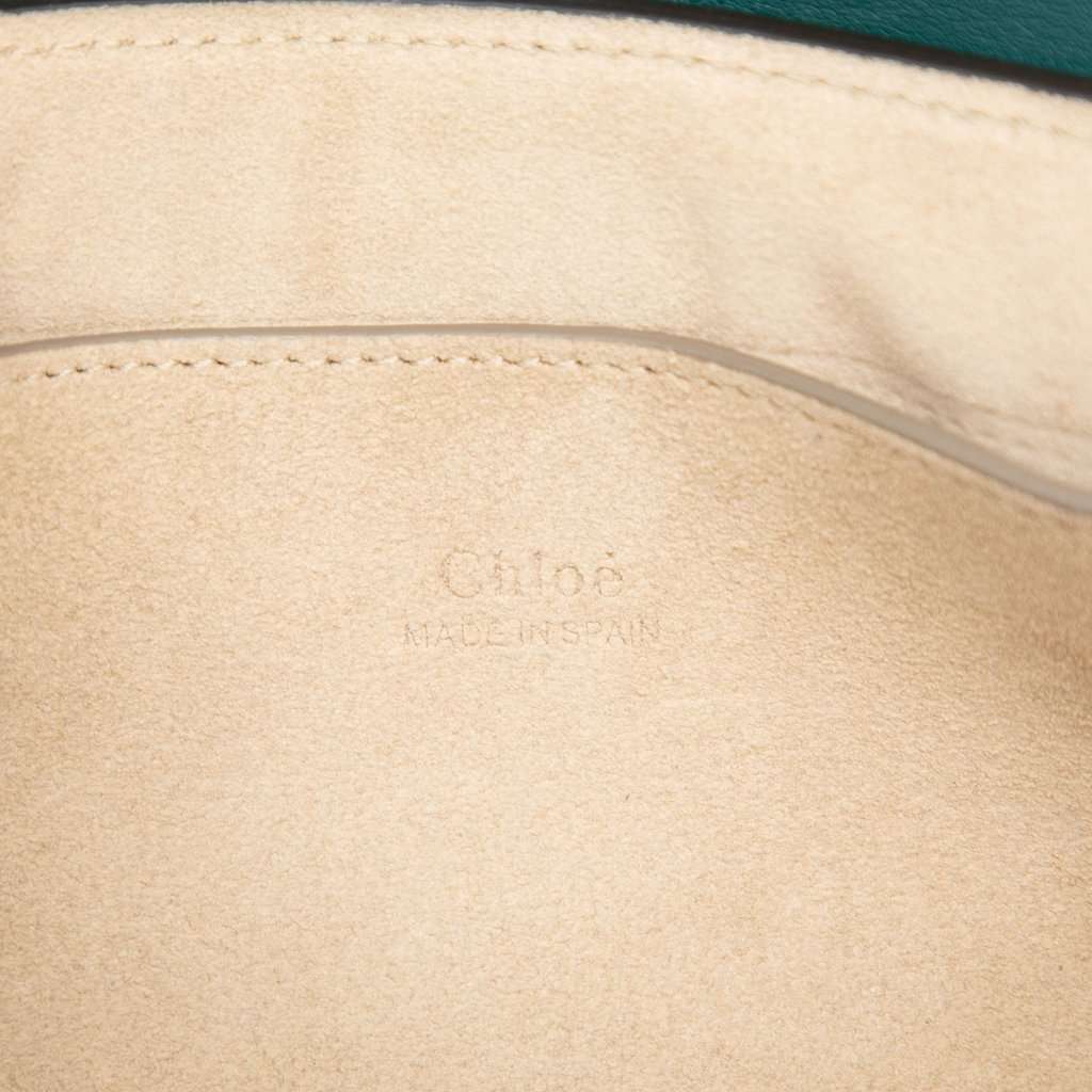 Chloé Small Suede and Calfskin Faye Crossbody Green Leather Very good condition - Box View