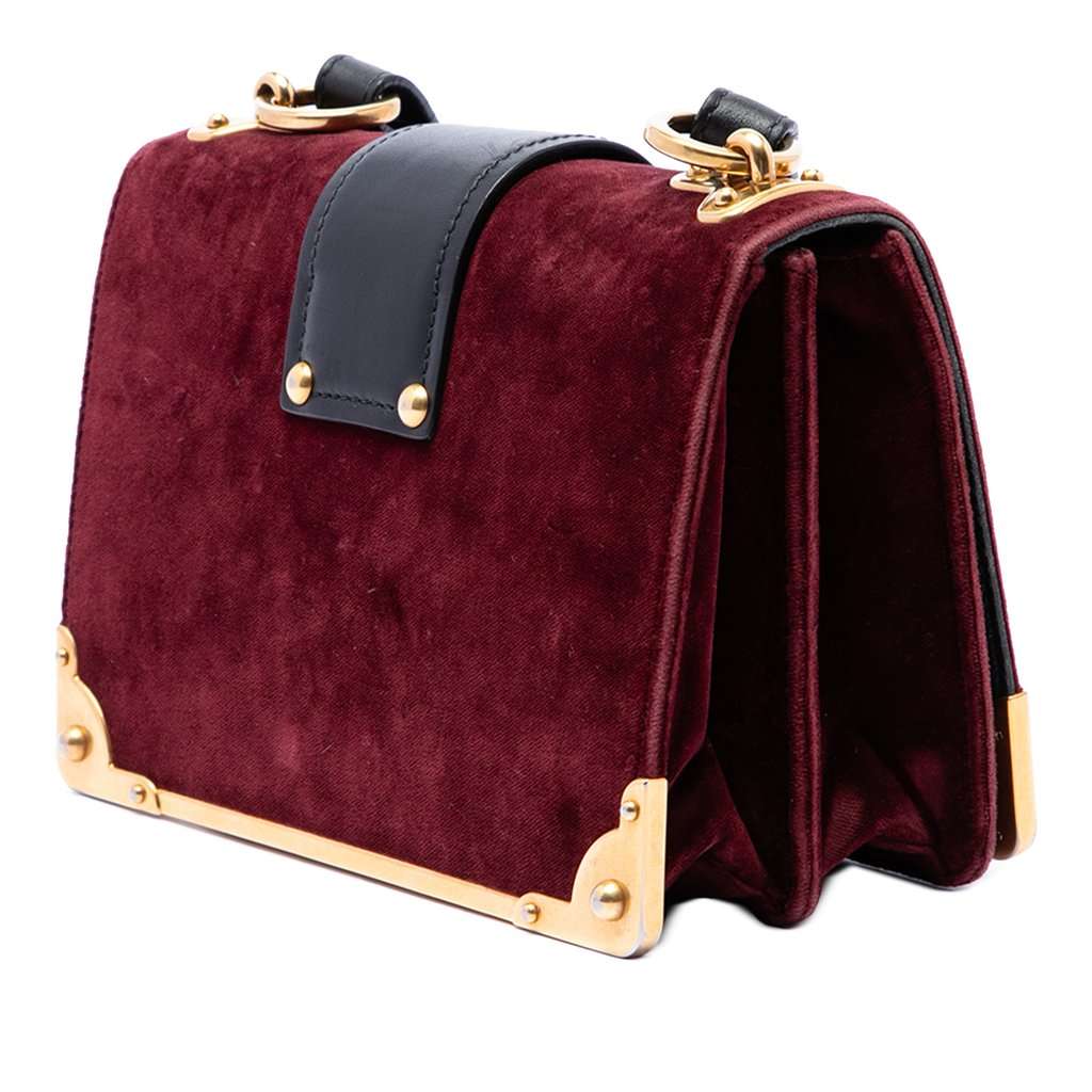 Prada Velvet Cahier Crossbody Red Very good - Back View