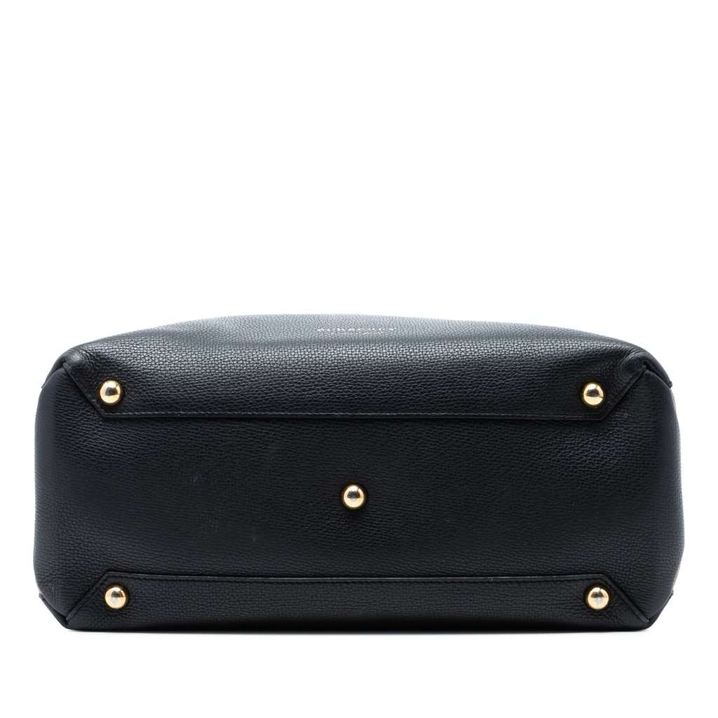 Burberry Medium Leather and House Check Banner Satchel Black Leather Very good condition - Inside View