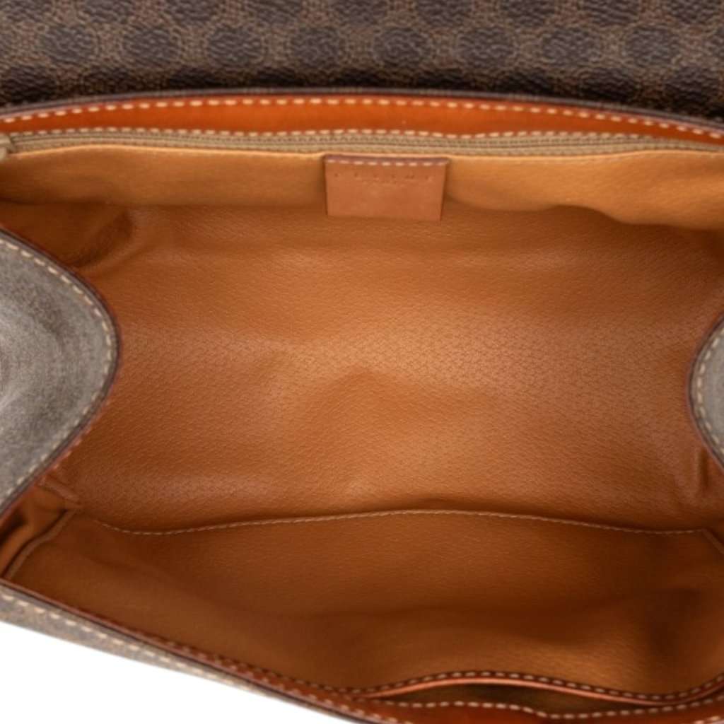 Celine Macadam Coated Canvas Handbag Brown Good condition - Model View