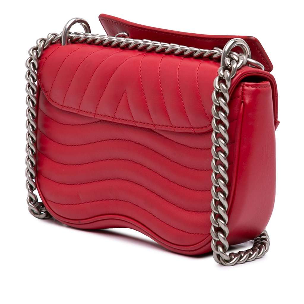 Louis Vuitton Limited Edition Calfskin Embellished New Wave Love Lock Chain Bag PM Red Leather Very good - Back View