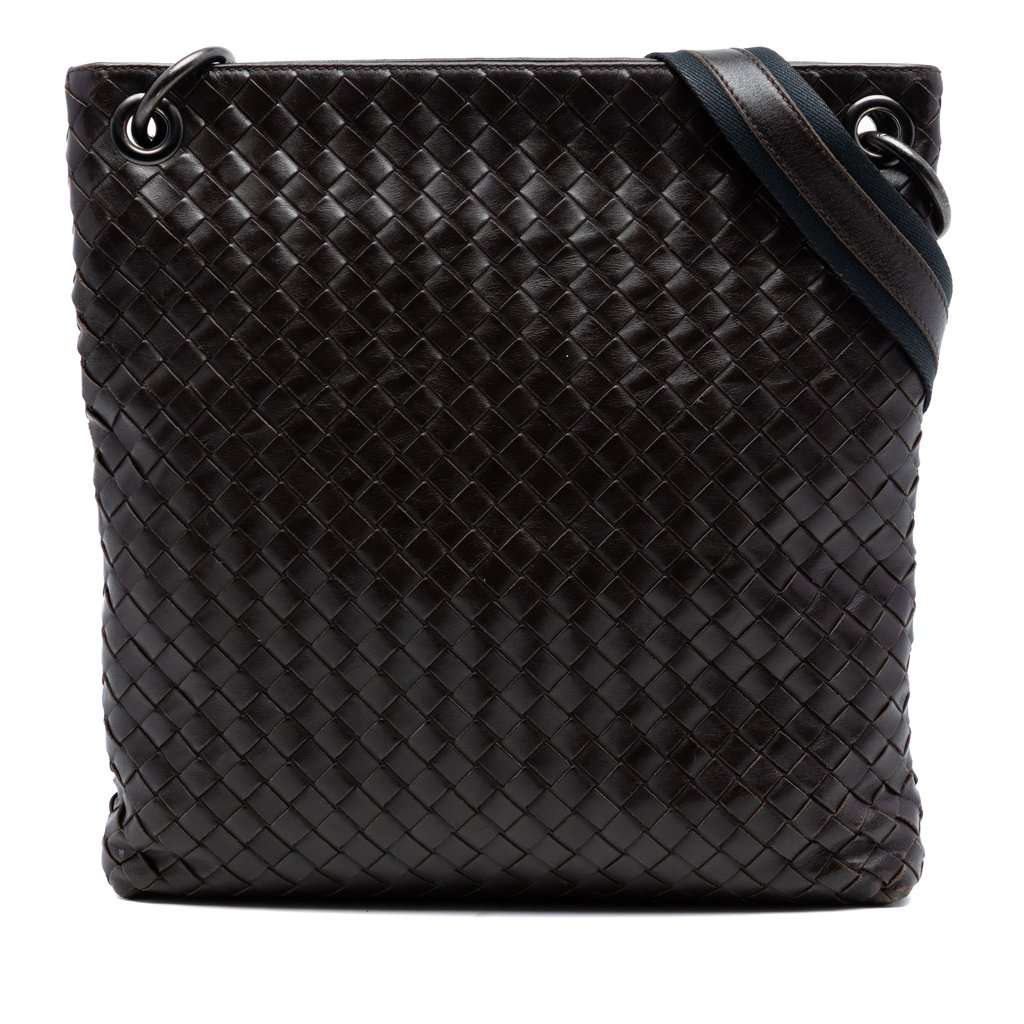 Bottega Veneta Nappa Intrecciato Crossbody Brown Leather Very good condition - Front View