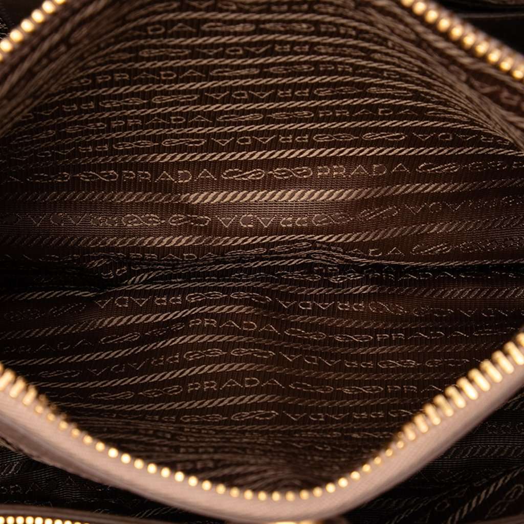 Prada Vitello Shine Satchel Brown Leather Very good condition - Model View