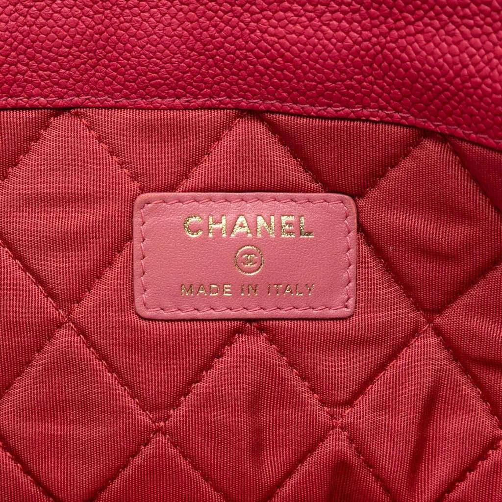 Chanel Paris Cuba Quilted Caviar Thread Around Envelope Clutch Pink Leather Very good condition - Box View