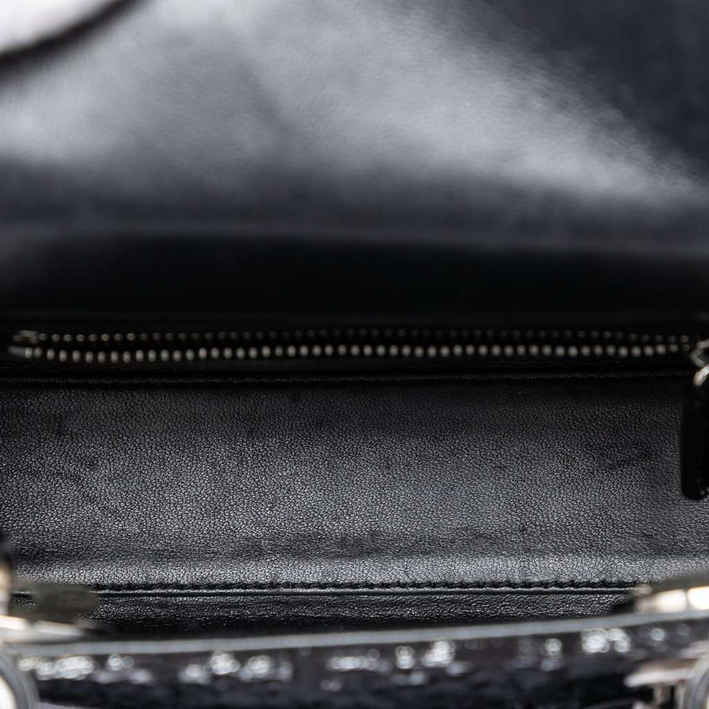 Dior Mini Fabric Lame Lady Dior Black Very good condition - Model View