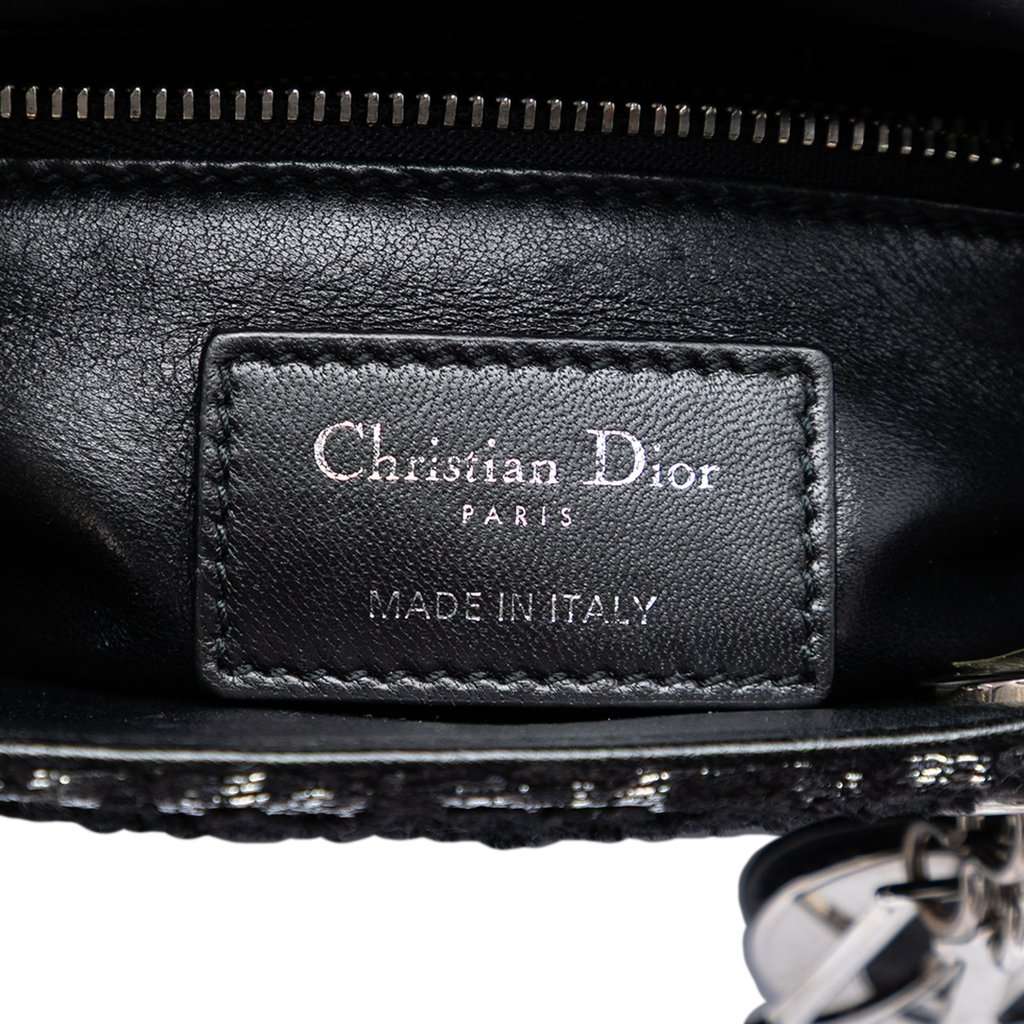 Dior Mini Fabric Lame Lady Dior Black Very good condition - Box View