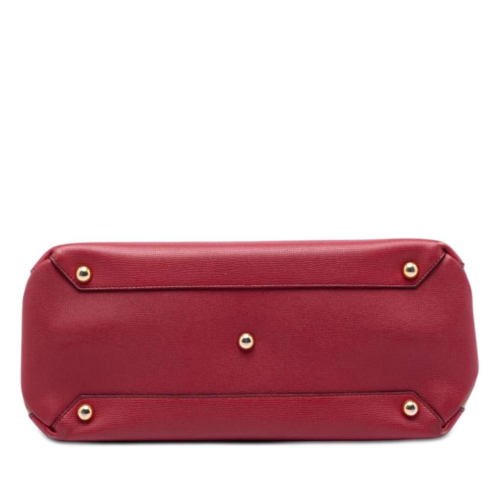 Burberry Medium Leather and House Check Banner Satchel Red Leather Very good condition - Inside View