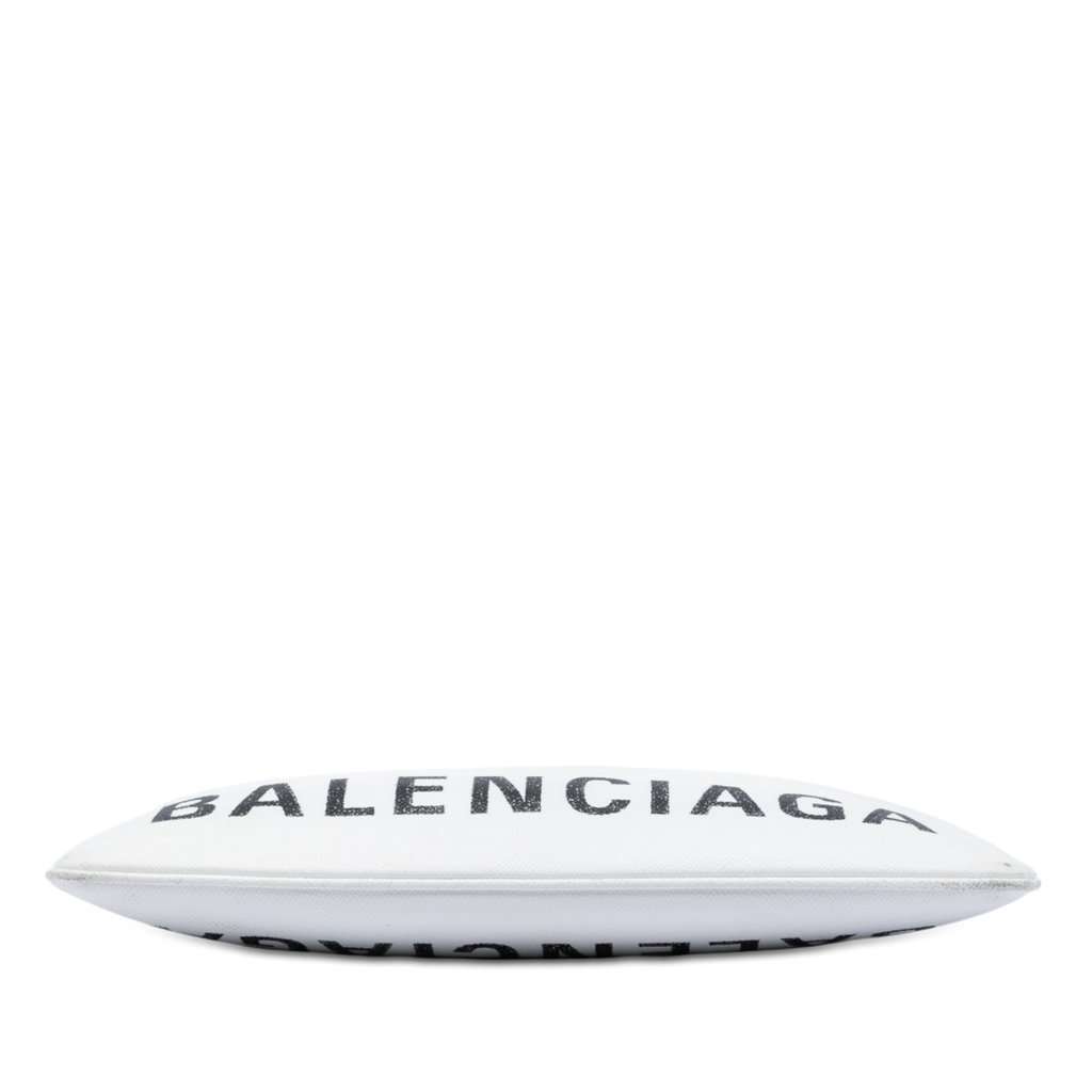 Balenciaga Leather Ville Logo Zip Pouch White Leather Very good condition - Inside View