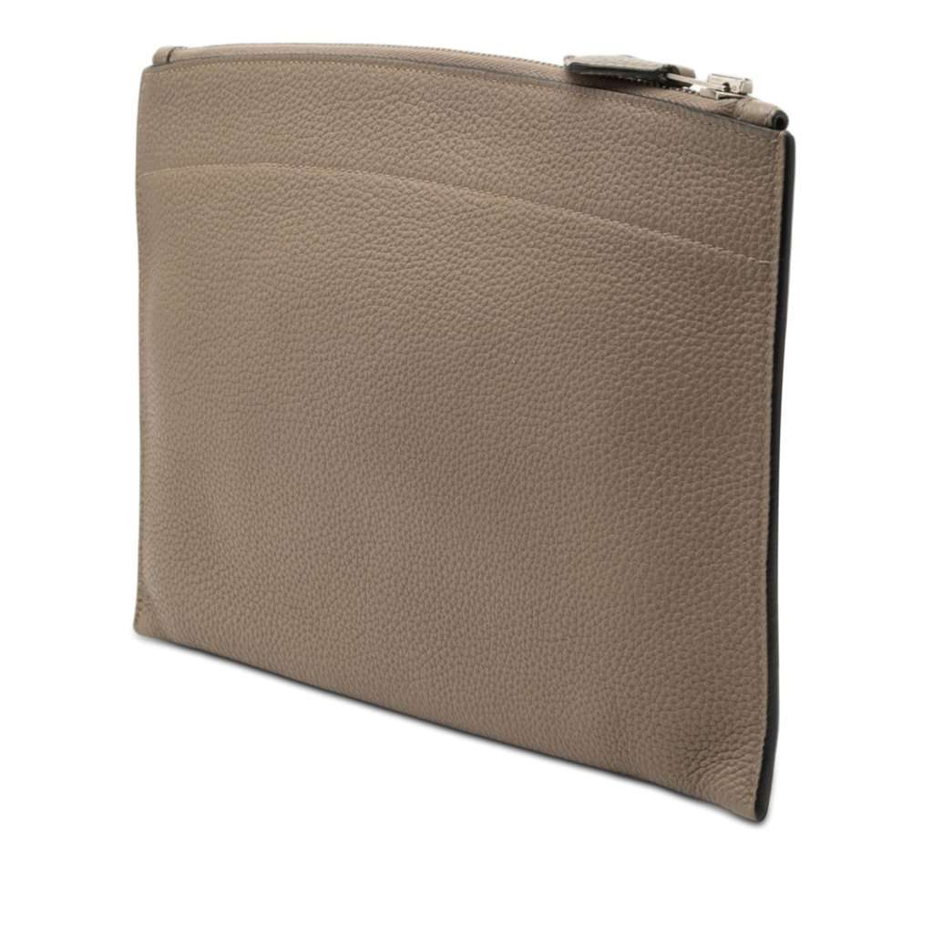Hermès Togo Bazar Pouch PM Brown Leather Very good condition - Back View