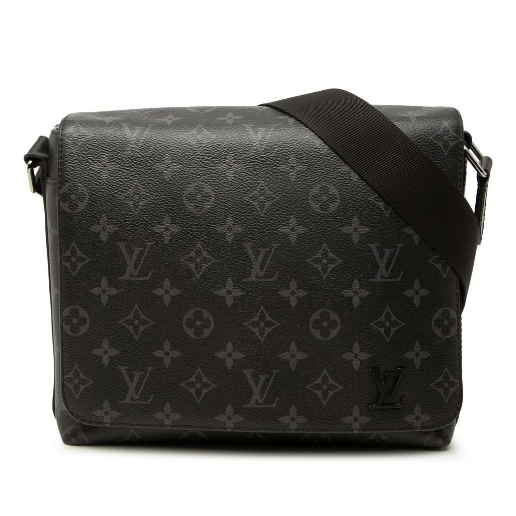 Louis Vuitton Monogram Eclipse District PM Black Very good - Front View
