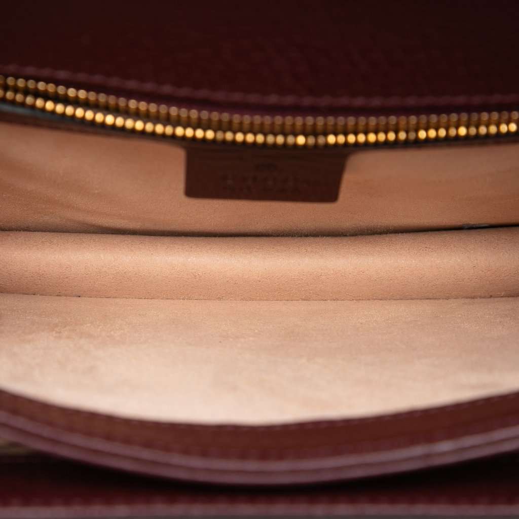 Gucci Small GG Canvas Web Ophidia Top Handle Flap Red Very good condition - Model View