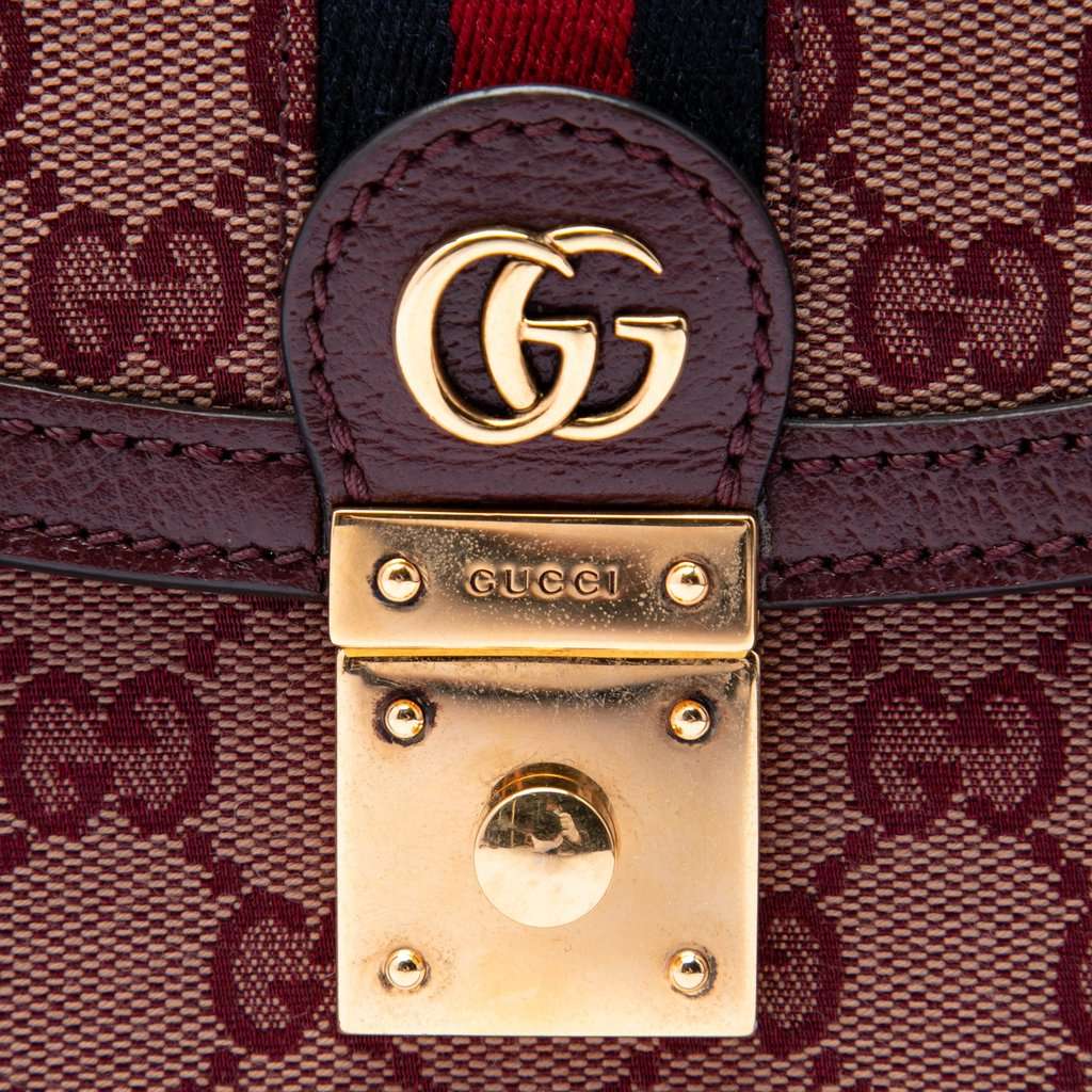 Gucci Small GG Canvas Web Ophidia Top Handle Flap Red Very good condition - Box View
